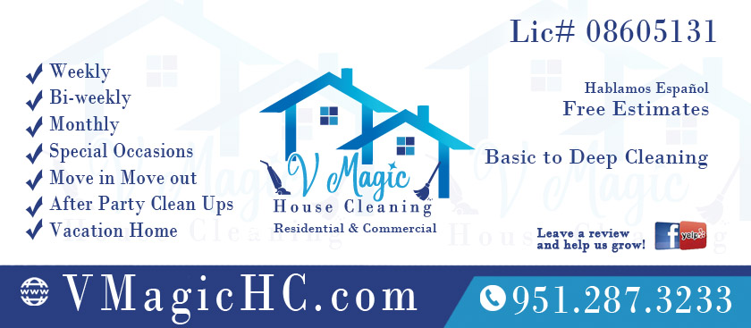 V Magic House Cleaning Residential and Commercial basic to deep cleaning Painters decks canvas awings in Murrieta, Menifee, Temecula Menifee CA 